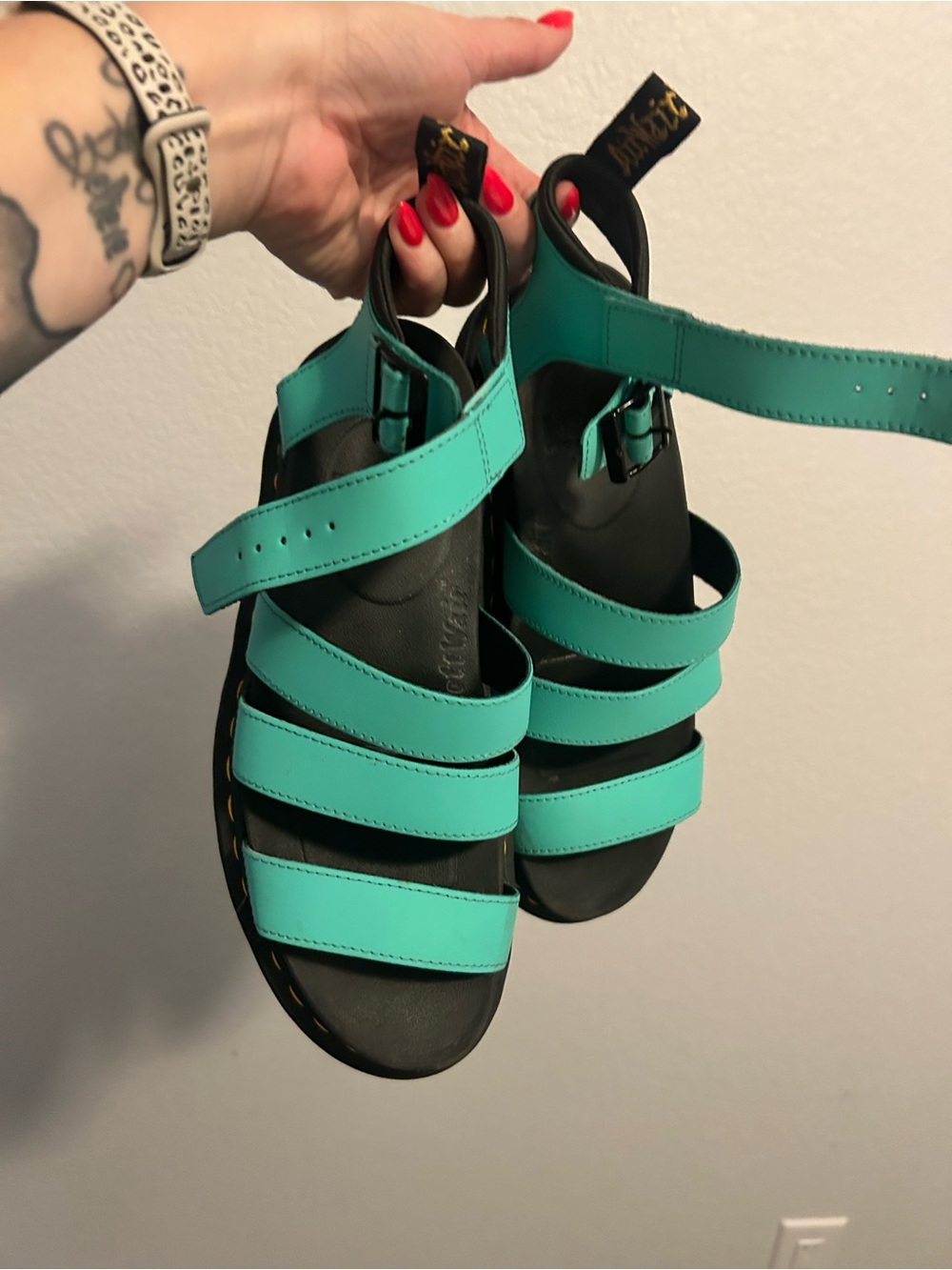 Dr. Martens Teal Strappy Sandals